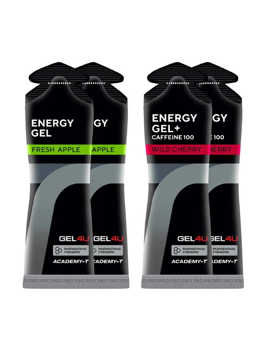 Gel4u Гель питьевой Energy Gel MIX 4 x 60 г, Яблоко, Вишня №1, 4x60, 60 г, фото 2