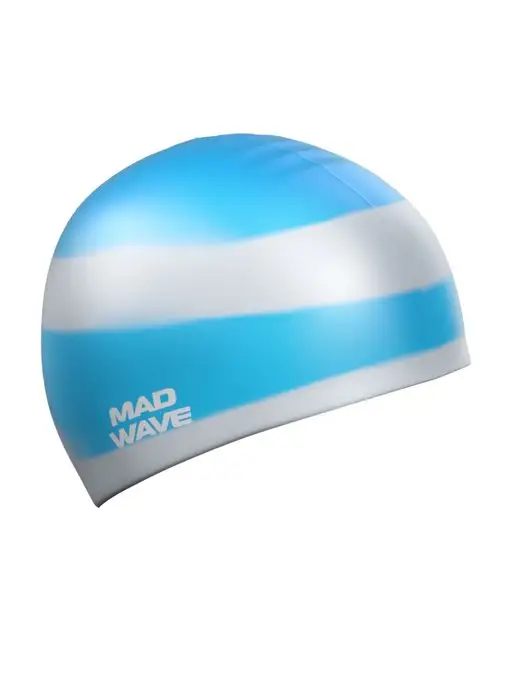 Mad Wave Шапочка для плавания силиконовая MULTI, голубой