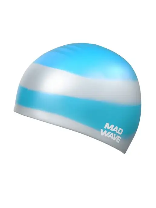Mad Wave Шапочка для плавания силиконовая MULTI, голубой, фото 3