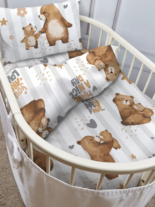 Eppel Store Постельное белье в кроватку для новорожденных 120х60 см kids, 120x60 см, фото 5