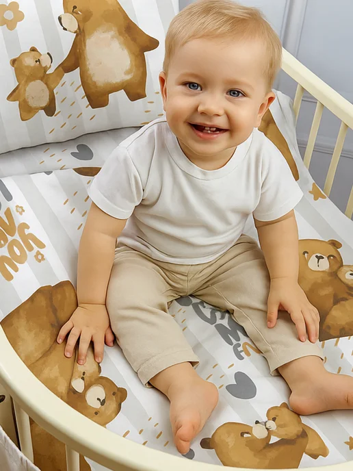 Eppel Store Постельное белье в кроватку для новорожденных 120х60 см kids, 120x60 см, фото 7