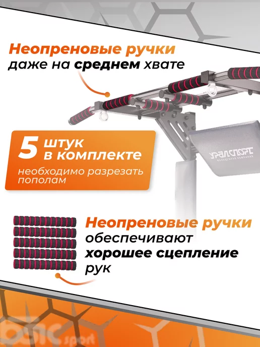 Уралспорт МК Турник настенный 3 в 1 мультихват POWER брусья пресс 3 в 1, черный, фото 6