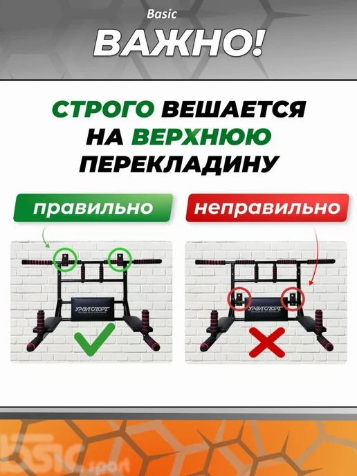 Уралспорт МК Турник настенный 3 в 1 мультихват POWER брусья пресс 3 в 1, черный, фото 7