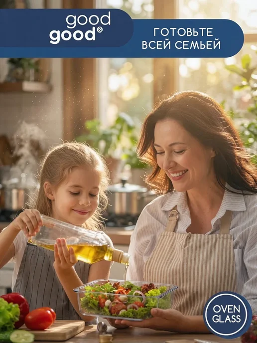 Good&Good Контейнер для еды стекло с крышкой набор, белый, фото 7
