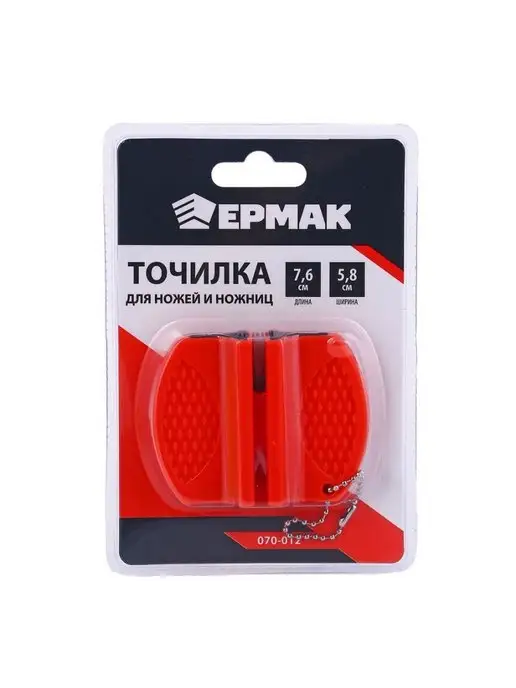 ЕРМАК Точилка для ножей, сталь, керамика, красный, фото 2