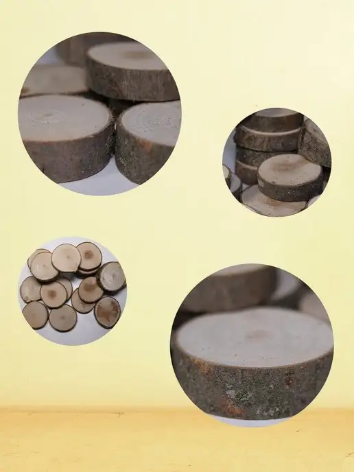 LIMWOOD Спилы дерева для творчества, диаметр 3-4 см, набор 20 шт, 10 шт, фото 4
