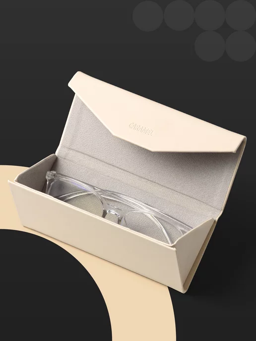 JewelryMeverly Футляр для очков на магните, Жесткий чехол под очки, Очечник, коричневый, фото 8