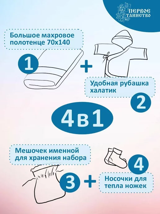 первое таинство Крестильный набор для Максима с полотенцем в золоте, золотой, фото 4