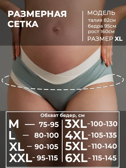 Want to become pregnant Хлопковые трусы для беременных, набор 4 шт, 4 шт, фото 6