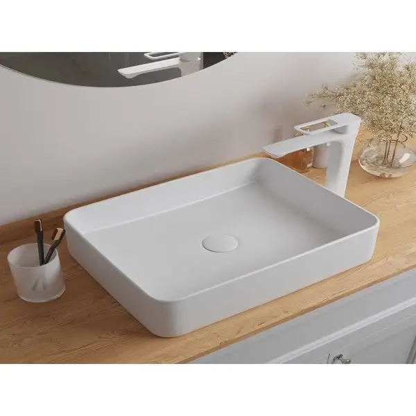 Фото товара на маркетплейсе wildberries Раковина накладная, 47*36 см, белая