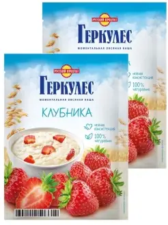 Каша Геркулес овсяная с клубникой, 35 г Геркулес 110203858 купить за 217 ₽ в интернет-магазине Wildberries