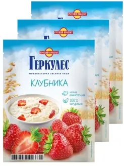 Каша овсяная с клубникой, 35г Геркулес 110203859 купить за 267 ₽ в интернет-магазине Wildberries