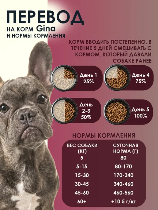 Сухой корм Gina Сербия Пищеварение для собак, чувствительное пищеварение, 1,05 кг, фото 6