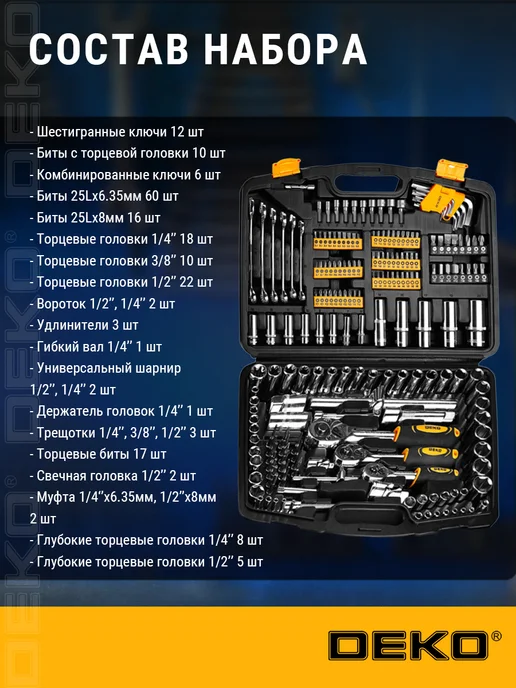 DEKO Набор инструментов для автомобиля DKAT200, вариант, фото 2
