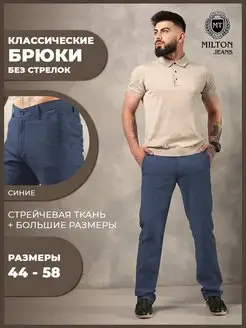 Брюки летние классические зауженные к низу синее Milton Jeans 110356741 купить за 1 108 ₽ в интернет-магазине Wildberries