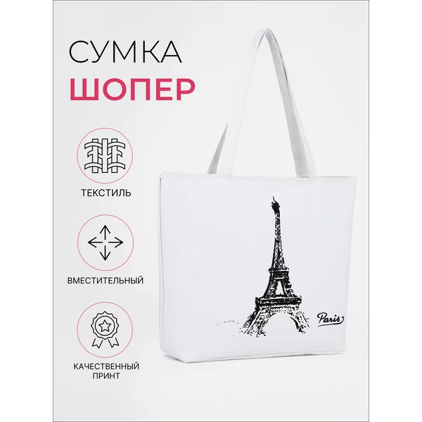 Сумка-шопер женская/пляжная/на молнии