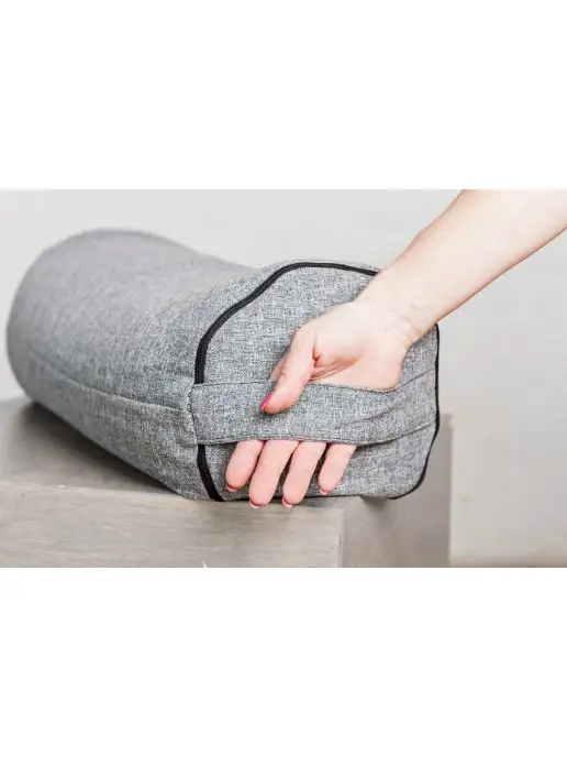 BIO-TEXTILES Подушка Валик болстер для спины с лузгой гречихи 50x22 спорт, вариант, фото 5