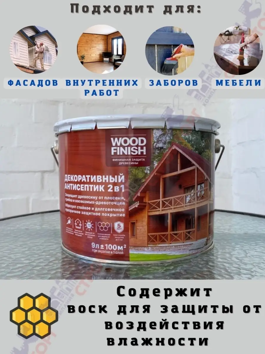 Пропитка антисептик для дерева декоративная Wood Finish 110482809 купить за  2 509 ₽ в интернет-магазине Wildberries