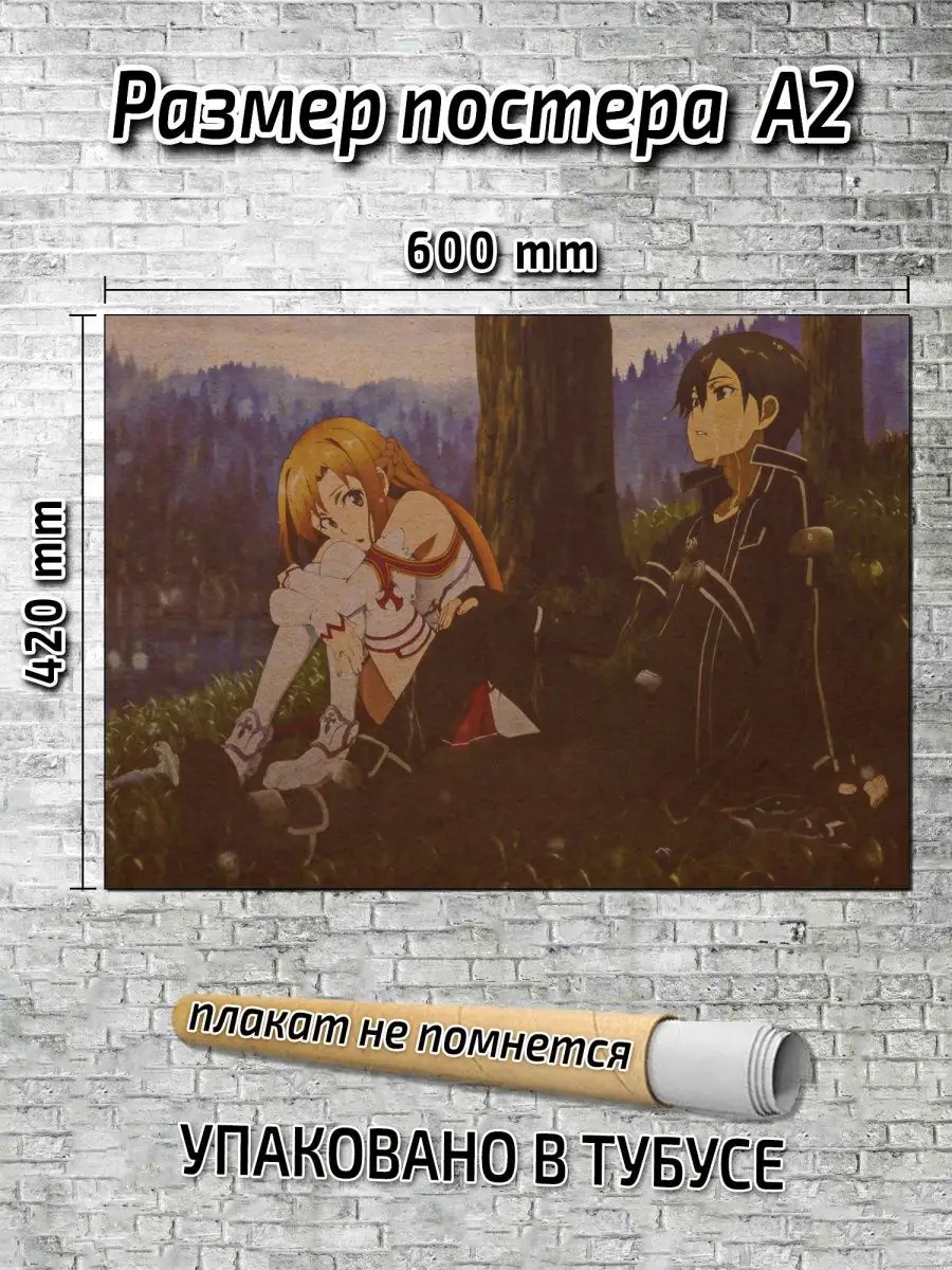 Постер на крафт бумаге А2 Мастера меча онлайн Anime 110493167 купить за 436  ₽ в интернет-магазине Wildberries