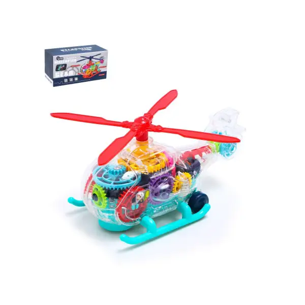 Игрушка интерактивная Вертолет Игрушка прозрачная с шестерен
