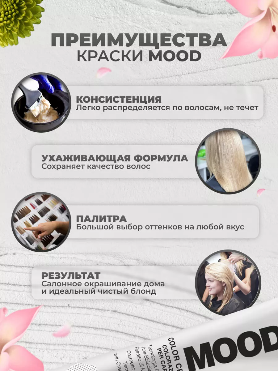 Краска для волос профессиональная 12.0 суперблонд светлый MOOD 110565370  купить за 661 ₽ в интернет-магазине Wildberries