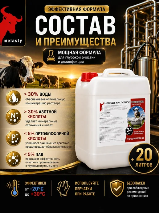 Electropastyx Кислотное дезинфицирующее моющее средство ARGOL ASID CIP, вариант, фото 3