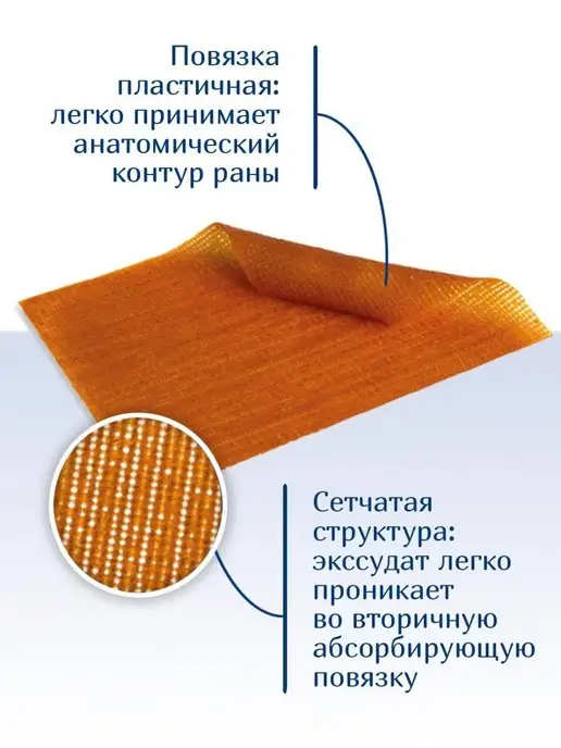 Optimelle Повязка сеточка с повидон-йодом ПовиТекс 10х10 см, 10x10 см, фото 2