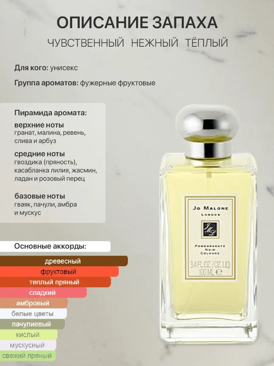 Распив отливант духов Pomegranate Noir Jo Malone London lada perfume  110765055 купить за 240 ₽ в интернет-магазине Wildberries