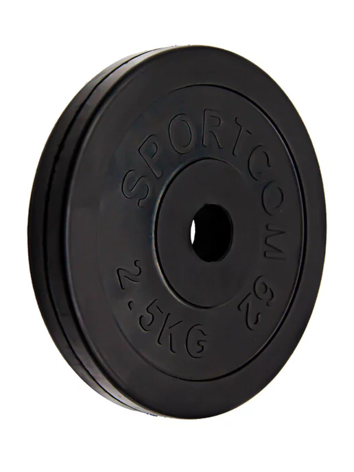 Sportcom Диск обрезиненный черный d-26 2,5 кг, 2,5 кг, фото 3