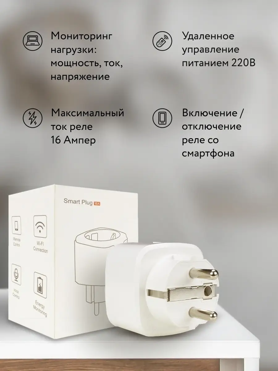 Умная розетка с WIFI модулем и ваттметром ZEU-003-16 на Smart Sockets  110783687 купить за 2 636 ₽ в интернет-магазине Wildberries