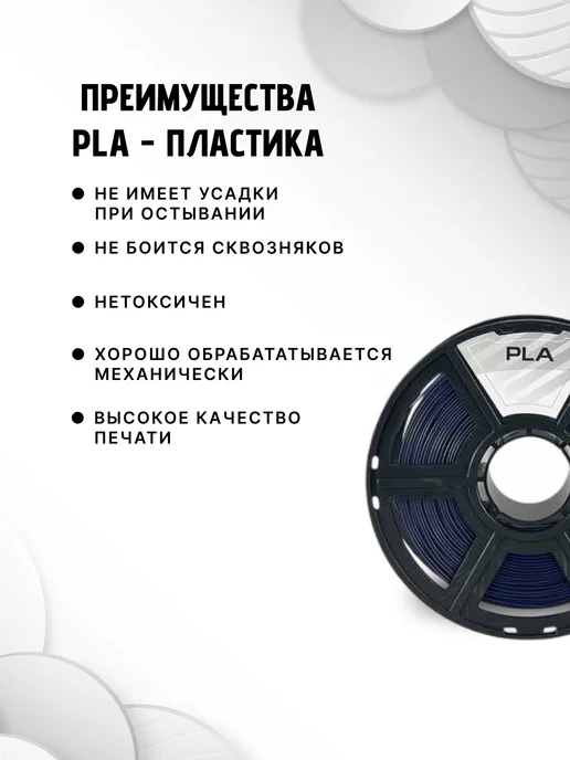 НИТ Пластик для 3D принтера PLA 1.75 мм 1 кг синий кобальтовый, 1 кг, фото 3