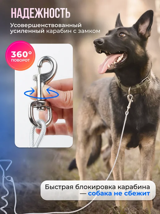 Zoowell Привязь уличная для собак 5 метров, 5 м, фото 5