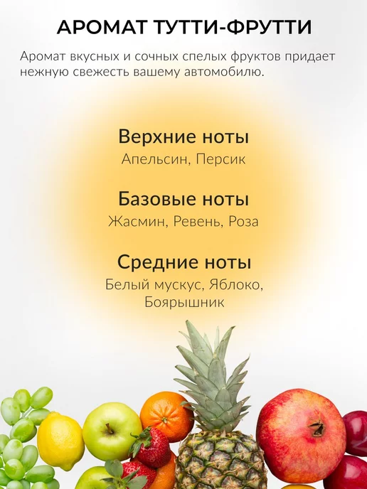 areon Ароматизатор в машину гелевый подвесной Тутти Фрутти 5 шт, 5 шт, фото 3
