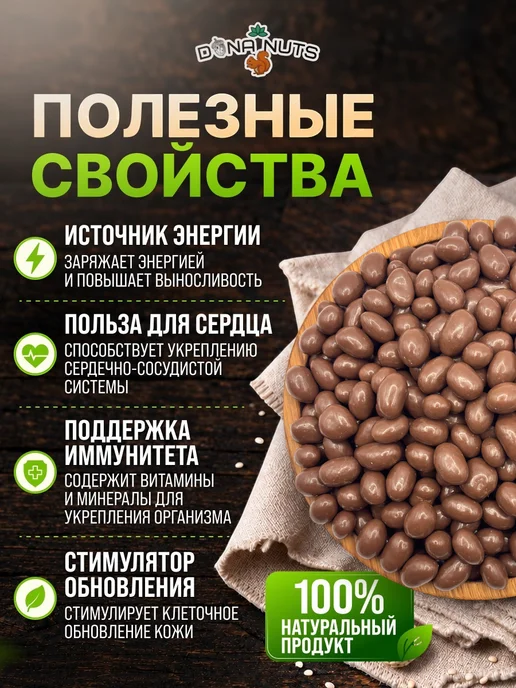 DONA NUTS Арахис в шоколаде Арахис в молочном шоколаде, вариант, фото 2