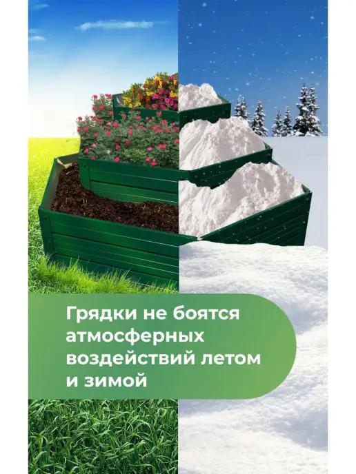 По Уму Клумба оцинкованная металлическая, 3 яруса, высота 30 см, зеленый, фото 5