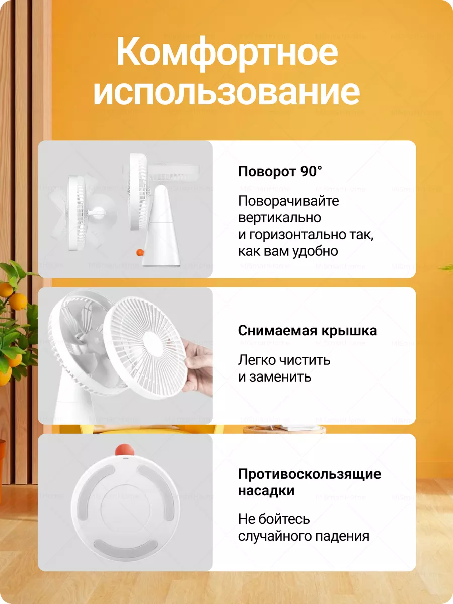 Настольный вентилятор белый Mijia 111034589 купить за 2 420 ₽ в  интернет-магазине Wildberries