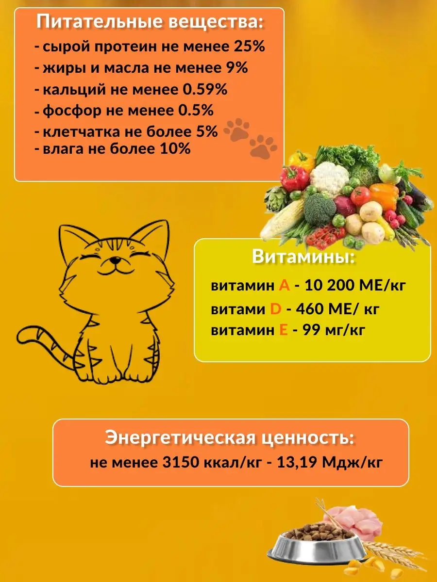 Корм сухой для домашних кошек с мясом и овощами 10кг Belkorm 111053345  купить в интернет-магазине Wildberries