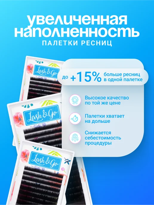 Lash&Go Ресницы для наращивания C 0,10 8mm черные, черный, фото 4