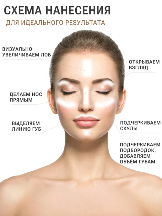 L'atuage Cosmetic Хайлайтер для лица сухой High Glow, желтый, фото 3