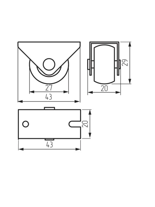 MF Furniture hardware Колесики мебельные ролик откатной 25 мм 4 шт, 4 шт, фото 8