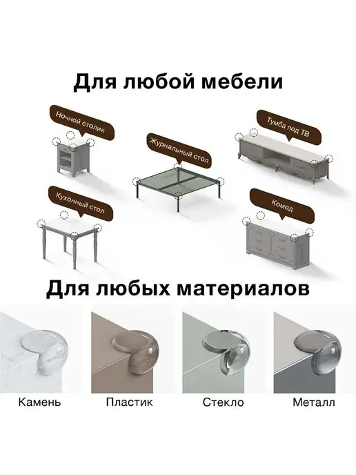 Toutou Уголки защитные накладки на углы мебели - безопасность детей, белый, фото 3