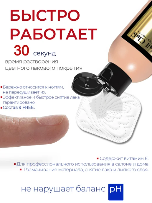 Nail Club Professional Жидкость для снятия лака без красителей и отдушек 150 мл, 150 мл, фото 2