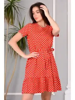 Платье в горох вечернее с поясом Style World 111501193 купить за 939 ₽ в интернет-магазине Wildberries